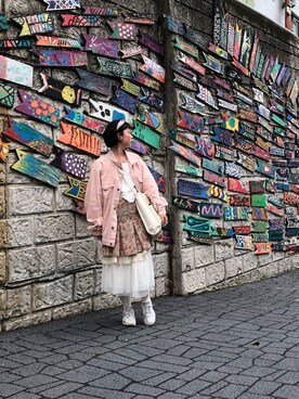「unrelaxing（アンリラクシング）のアイテム（デニムジャケット）」を使った、Jessica Her👽さん（レディース・157cm）の春コーディネート