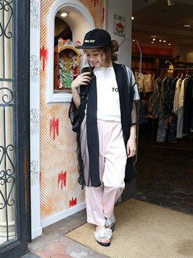 「ROSE BUD（ローズバッド）のアイテム（キャップ）」を使った、ROSE BUD STAFFさん（レディース・153cm）の春コーディネート