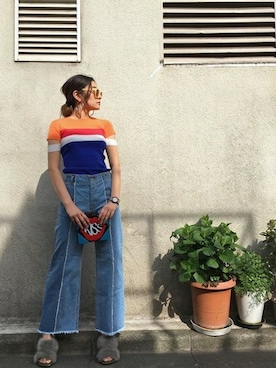 「アイテム（ポーチ）」を使った、ROSE BUD STAFFさん（レディース・165cm）の春コーディネート