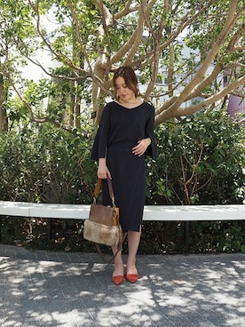 「ROSE BUD COUPLES （ローズ バッド カップルズ）のアイテム」を使った、ROSE BUD STAFFさん（レディース・163cm）の夏コーディネート