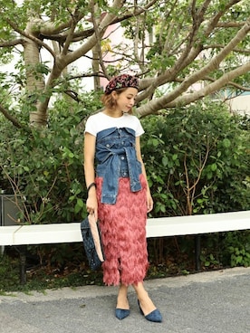 「アイテム（チューブトップ）」を使った、ROSE BUD STAFFさん（レディース・153cm）の夏コーディネート