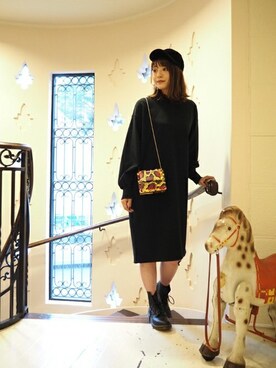 「ROSE BUD（ローズバッド）のアイテム（キャップ）」を使った、ROSE BUD STAFFさん（レディース・165cm）の秋コーディネート