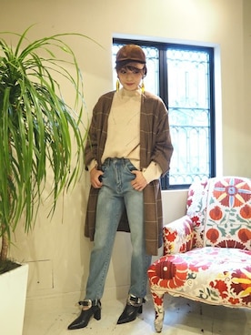 「ROSE BUD（ローズバッド）のアイテム（キャップ）」を使った、ROSE BUD STAFFさん（レディース・165cm）の秋コーディネート