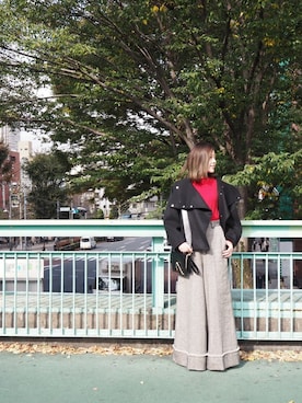 「ROSE BUD（ローズバッド）のアイテム（その他アウター）」を使った、ROSE BUD STAFFさん（レディース・163cm）の秋コーディネート