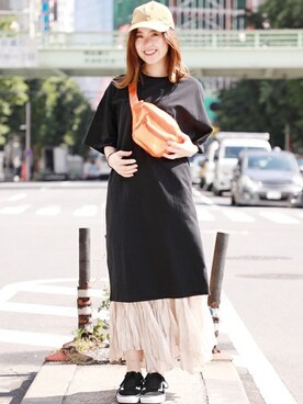 「Casselini（キャセリーニ）のアイテム（キャップ）」を使った、ROSE BUD STAFFさん（レディース・163cm）の春コーディネート