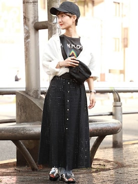 「ロックT」｜ROSE BUD STAFFさん（レディース・147cm）の春コーディネート