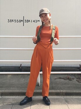 「アイテム（サスペンダー）」を使った、ROSE BUD STAFFさん（レディース・164cm）の夏コーディネート