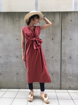 「ALL BLACK（オールブラック）のアイテム」を使った、ROSE BUD STAFFさん（レディース・168cm）の夏コーディネート