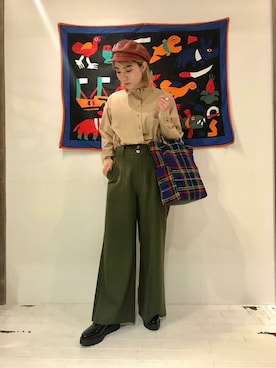 「アイテム（キャスケット）」を使った、ROSE BUD STAFFさん（レディース・161cm）の秋コーディネート