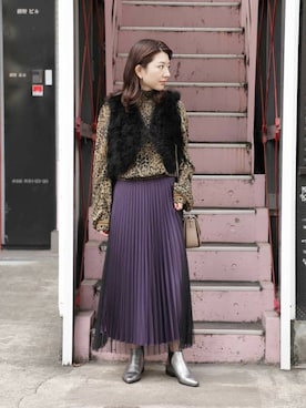 「アイテム（トップス、ブラウン系）」を使った、ROSE BUD STAFFさん（レディース・154cm）の秋コーディネート