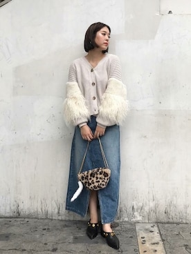 「ROSE BUD（ローズバッド）のアイテム（クラッチバッグ）」を使った、ROSE BUD STAFFさん（レディース・162cm）の秋コーディネート