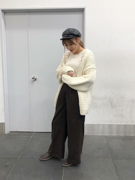 「ROSE BUD（ローズバッド）のアイテム（帽子）」を使った、ROSE BUD STAFFさん（レディース・165cm）の秋コーディネート