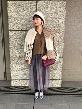 「Casselini（キャセリーニ）のアイテム（ハンチング/ベレー帽）」を使った、ROSE BUD STAFFさん（レディース・155cm）の秋コーディネート