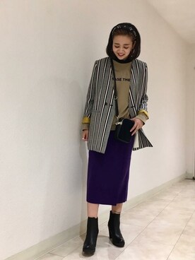 「mici（ミチ）のアイテム（その他アウター）」を使った、ROSE BUD STAFFさん（レディース・162cm）の秋コーディネート