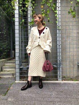 「mici（ミチ）のアイテム（トップス）」を使った、ROSE BUD STAFFさん（レディース・161cm）の秋コーディネート