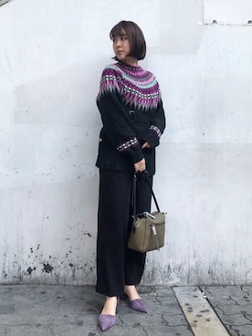 「アイテム（シューズ、パープル系）」を使った、ROSE BUD STAFFさん（レディース・162cm）の秋コーディネート