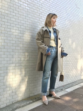 「ワントーンコーデ」｜「アイテム（デニムジャケット）」を使った、ROSE BUD STAFFさん（レディース・161cm）の秋コーディネート