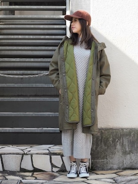 「ROSE BUD（ローズバッド）のアイテム（キャップ）」を使った、ROSE BUD STAFFさん（レディース・163cm）の秋コーディネート