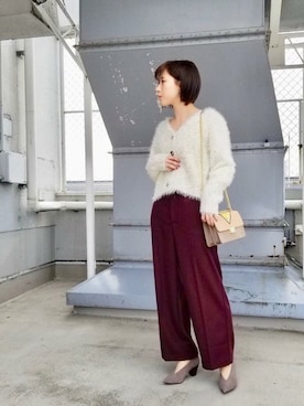 「ROSE BUD（ローズバッド）のアイテム（ショルダーバッグ）」を使った、ROSE BUD STAFFさん（レディース・158cm）の冬コーディネート