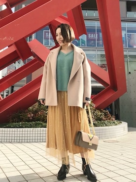 「PAOLA FERRI（パオラフェリー）のアイテム」を使った、ROSE BUD STAFFさん（レディース・157cm）の冬コーディネート