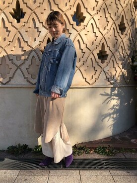 「アイテム（ブーツ、パープル系）」を使った、ROSE BUD STAFFさん（レディース・161cm）の冬コーディネート