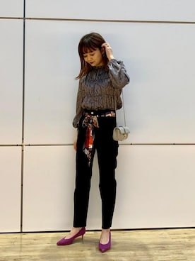 「アイテム（シューズ、パープル系）」を使った、ROSE BUD STAFFさん（レディース・162cm）の冬コーディネート