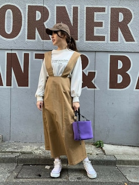 「ROSE BUD（ローズバッド）のアイテム（キャップ）」を使った、ROSE BUD STAFFさん（レディース・163cm）の冬コーディネート