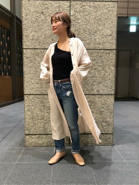 「FRAME DENIM（フレームデニム）のアイテム」を使った、ROSE BUD STAFFさん（レディース・155cm）の冬コーディネート