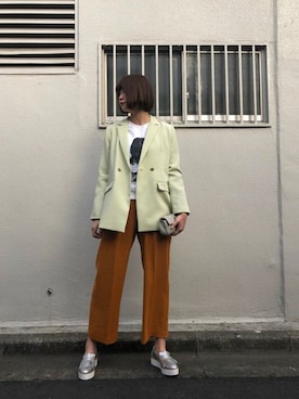 「CREOLME（クレオルム）のアイテム（ジャケット/アウター）」を使った、ROSE BUD STAFFさん（レディース・172cm）の春コーディネート