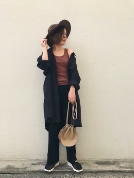 「ALL BLACK（オールブラック）のアイテム」を使った、ROSE BUD STAFFさん（レディース・157cm）の春コーディネート