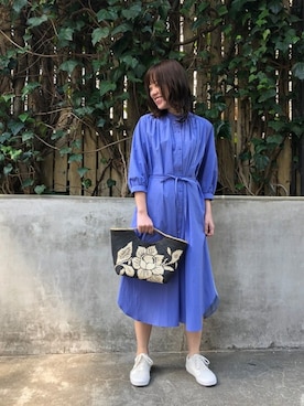 Rose Bud ローズバッド の And Girl掲載 バックストライプシャツワンピース ワンピース Wear