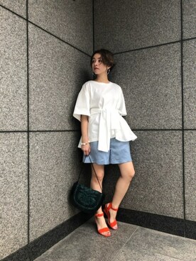 「mici（ミチ）のアイテム（トップス）」を使った、ROSE BUD STAFFさん（レディース・153cm）の春コーディネート