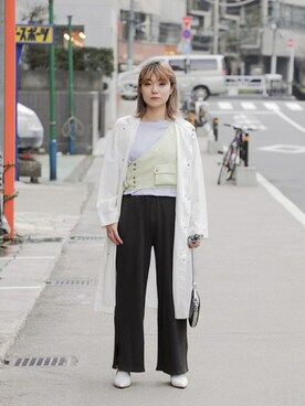 「mici（ミチ）のアイテム（トップス）」を使った、ROSE BUD STAFFさん（レディース・161cm）の春コーディネート