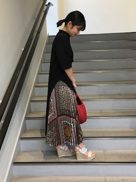 「アイテム（かごバッグ、レッド系）」を使った、ROSE BUD STAFFさん（レディース・155cm）の春コーディネート