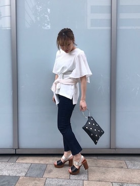 「mici（ミチ）のアイテム（トップス）」を使った、ROSE BUD STAFFさん（レディース・165cm）の春コーディネート
