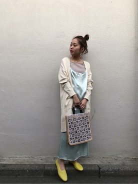 「ロングカーディガン」｜ROSE BUD STAFFさん（レディース・152cm）の春コーディネート