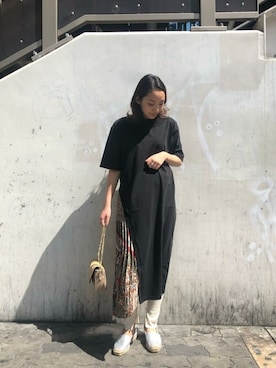 「アイテム（レギンス/スパッツ、ホワイト系）」を使った、ROSE BUD STAFFさん（レディース・158cm）の春コーディネート