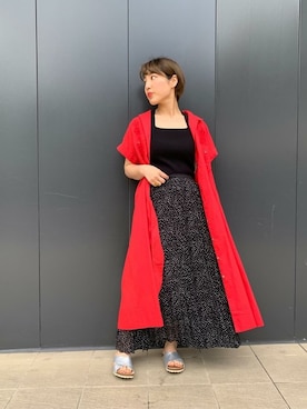 「ROSE BUD（ローズバッド）のアイテム（ハット）」を使った、ROSE BUD STAFFさん（レディース・160cm）の春コーディネート