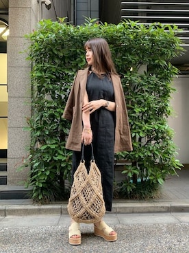 「ROSE BUD（ローズバッド）のアイテム（ショルダーバッグ）」を使った、ROSE BUD STAFFさん（レディース・166cm）の春コーディネート