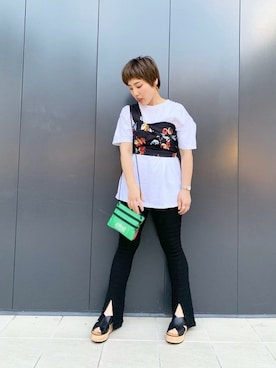 「LAPUIS（ラピュイ）のアイテム」を使った、ROSE BUD STAFFさん（レディース・160cm）の夏コーディネート