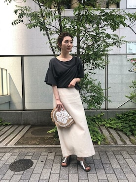 「mici（ミチ）のアイテム（トップス）」を使った、ROSE BUD STAFFさん（レディース・154cm）の夏コーディネート
