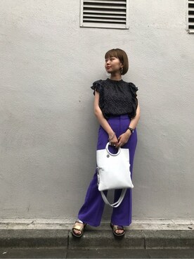 「ROSE BUD（ローズバッド）のアイテム（ピアス（両耳用））」を使った、ROSE BUD STAFFさん（レディース・152cm）の夏コーディネート