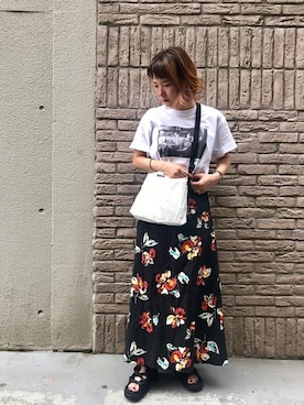 「ROSE BUD（ローズバッド）のアイテム（アクセサリー）」を使った、ROSE BUD STAFFさん（レディース・155cm）の夏コーディネート