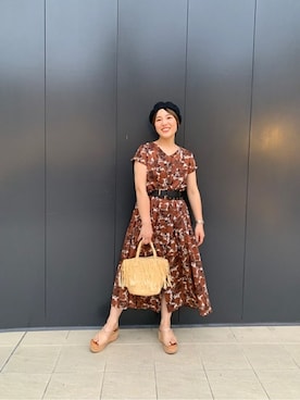 「ROSE BUD（ローズバッド）のアイテム（帽子）」を使った、ROSE BUD STAFFさん（レディース・160cm）の夏コーディネート