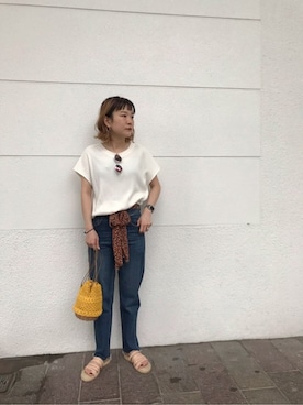 「アイテム（サングラス、ピンク系）」を使った、ROSE BUD STAFFさん（レディース・155cm）の夏コーディネート