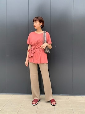 「アイテム（スウェット、ピンク系）」を使った、ROSE BUD STAFFさん（レディース・164cm）の夏コーディネート