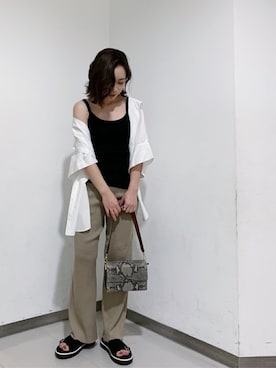 「ROSE BUD（ローズバッド）のアイテム（キャミソール）」を使った、ROSE BUD STAFFさん（レディース・157cm）の夏コーディネート
