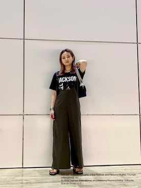 「アイテム（Tシャツ/カットソー、ブラック系）」を使った、ROSE BUD STAFFさん（レディース・162cm）の夏コーディネート