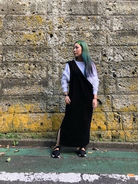 「ALL BLACK（オールブラック）のアイテム」を使った、ROSE BUD STAFFさん（レディース・152cm）の夏コーディネート