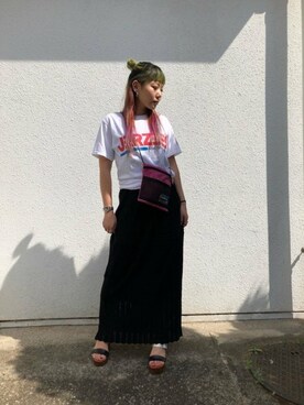 「JERZEES（ジャージーズ）のアイテム」を使った、ROSE BUD STAFFさん（レディース・152cm）の夏コーディネート